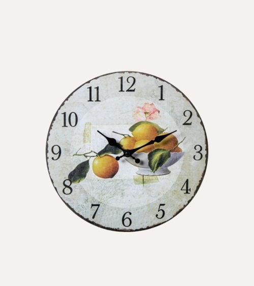 Reloj de Pared Limones Vintage de Madera
