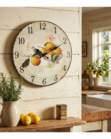 Reloj de Pared Limones Vintage de Madera