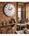 Reloj de Pared Taza de Café y Agujas Ovaladas de Madera