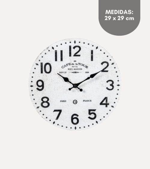 Reloj de Pared Vintage Francés de Madera