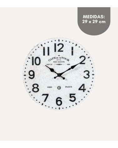 Reloj de Pared Vintage Francés de Madera