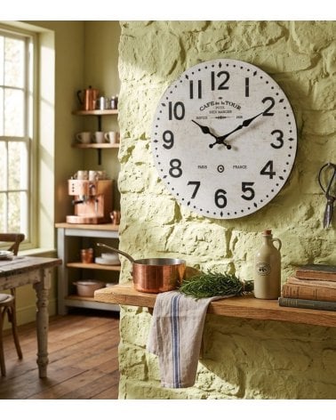 Reloj de Pared Vintage Francés de Madera