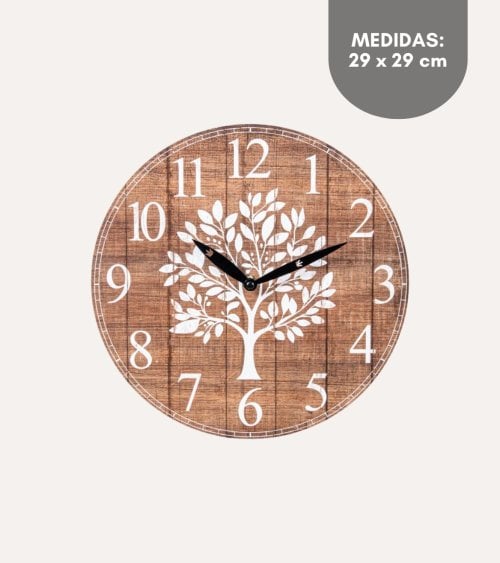 Reloj de Pared Arbolo Estilo Desgastado de Madera