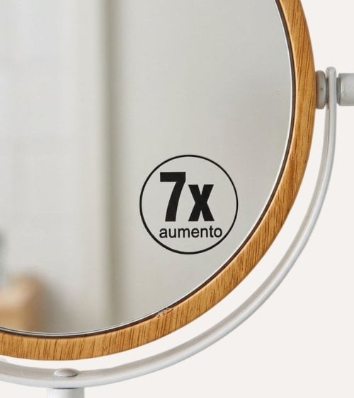 Espejo de Mesa Extensible con 2 Caras con Aumento de Metal