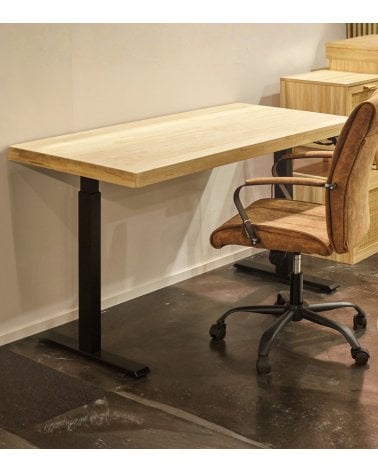Escritorio Stand con Elevación Eléctrica de Madera de Roble