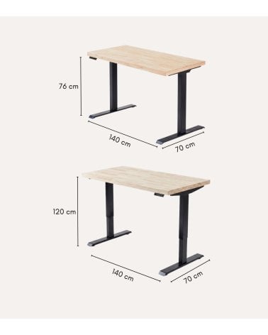 Escritorio Stand con Elevación Eléctrica de Madera de Roble