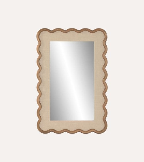 Espejo de Pared Hevea de Lino y Madera