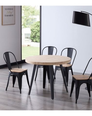 Mesa de Comedor Berg Extensible de Madera de Roble