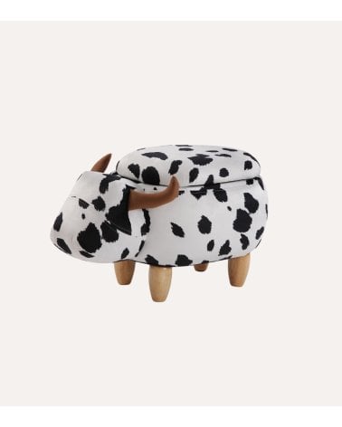 Puff Infantil Vaca con Arcón de Madera y Polipiel