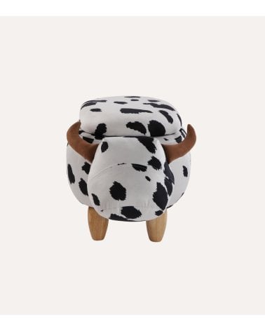 Puff Infantil Vaca con Arcón de Madera y Polipiel
