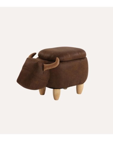 Puff Infantil Toro con Arcón de Madera y Polipiel