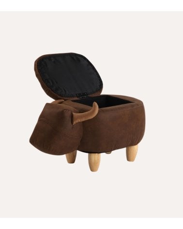 Puff Infantil Toro con Arcón de Madera y Polipiel