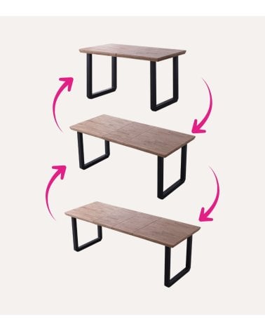 Mesa de Comedor Roma Extensible de Madera de Roble