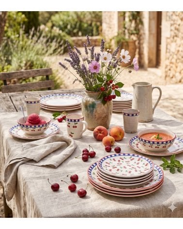 Plato de Postre Cerezas de Cerámica