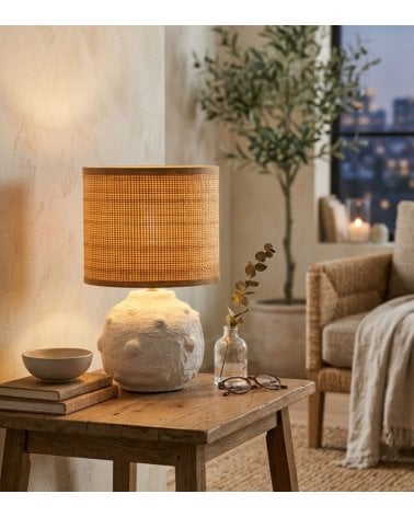 Lampara de Mesa Con forma de Luna Esférica de Cerámica