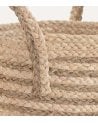 Cesta Natural a Rayas con Asas de Fibra