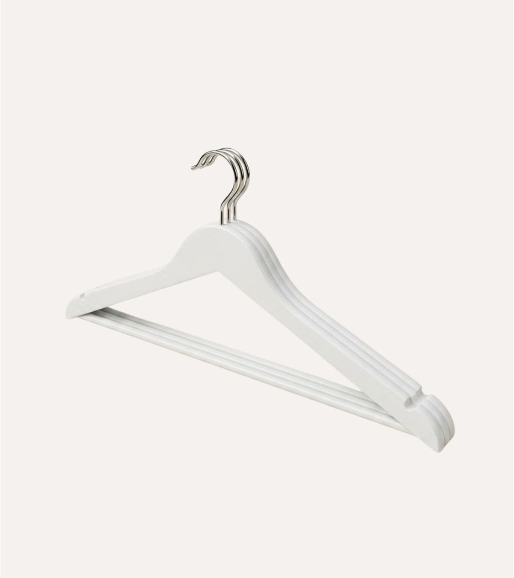 Set de 3 Perchas Antidelizantes con Endidura Para Tirantes de Madera