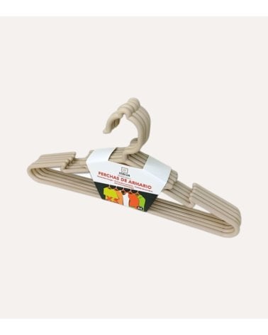 Set de 5 perchas con Endidura para Tirantes de Plástico