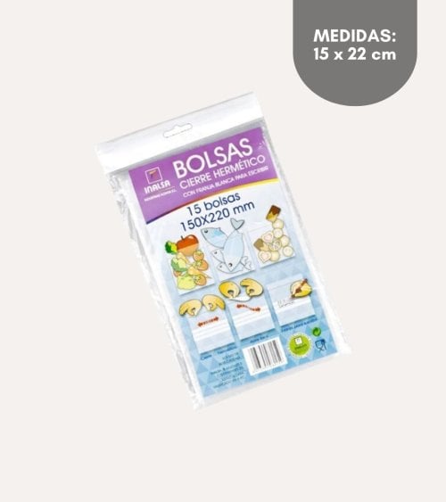 Set de 15 Bolsas Hermeticas con Abre Facil de Plastico