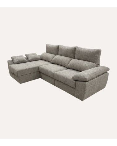 Sofá Chaise Longue Munich con Arcón y Asientos Deslizantes de Carro