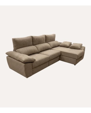 Sofá Chaise Longue Munich con Arcón y Asientos Deslizantes de Carro