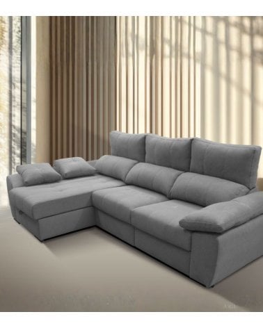 Sofá Chaise Longue Munich con Arcón y Asientos Deslizantes de Carro