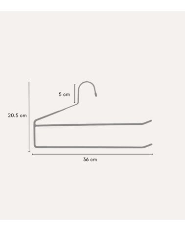 Percha para Pantalón de 2 barras Abierta de Metal
