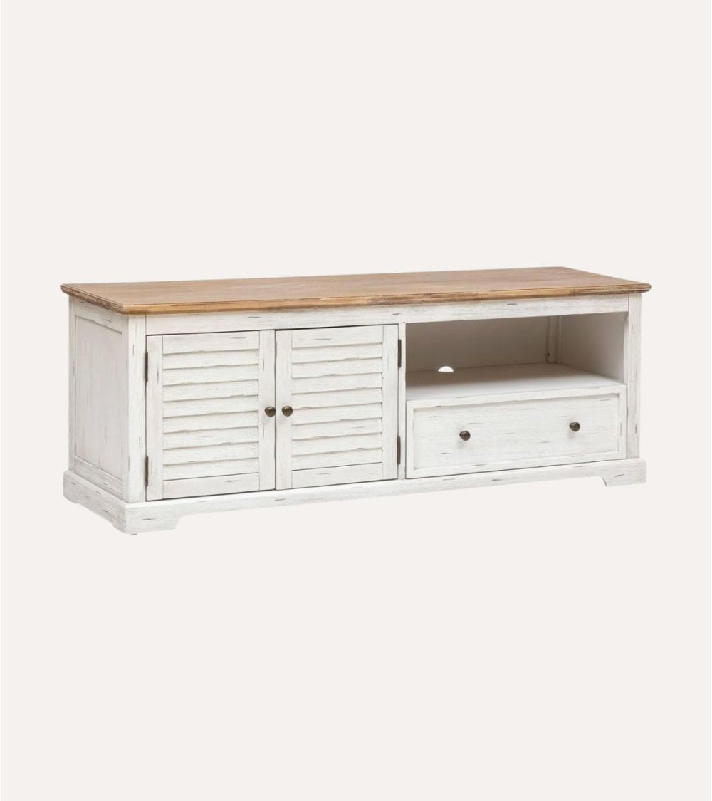 Mueble TV con Dos Puertas y Un Cajón Olbia de Acacia