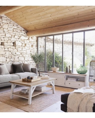 Mueble TV con Dos Puertas y Un Cajón Olbia de Acacia