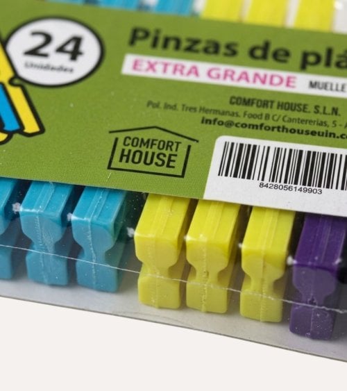 Set de 24 Pinzas Extragrandes de Plástico