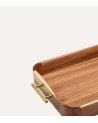 Bandeja Sea Side de Madera de Acacia con Asas de Acero Inoxidable