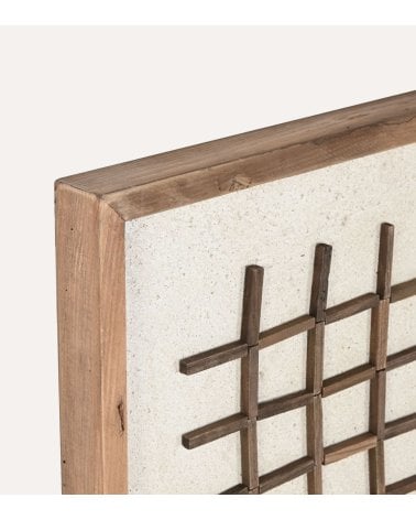 Cuadro con Diseño de Cuadricula Sea Side de Madera Reciclada de Pino