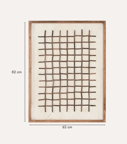 Cuadro con Diseño de Cuadricula Sea Side de Madera Reciclada de Pino