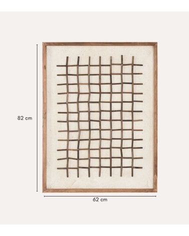 Cuadro con Diseño de Cuadricula Sea Side de Madera Reciclada de Pino