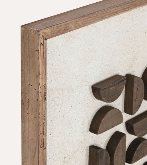 Cuadro con Diseño de Semicirculos Sea Side de Madera Reciclada de Pino