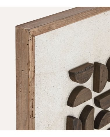 Cuadro con Diseño de Semicirculos Sea Side de Madera Reciclada de Pino