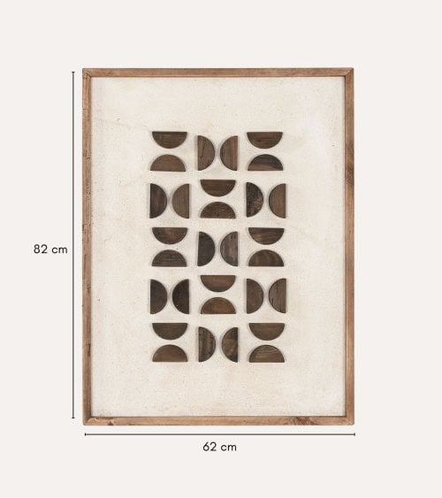 Cuadro con Diseño de Semicirculos Sea Side de Madera Reciclada de Pino