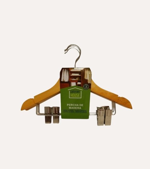 Set de 3 Pechas Infantiles Naturales con Pinzas Anchas de Madera
