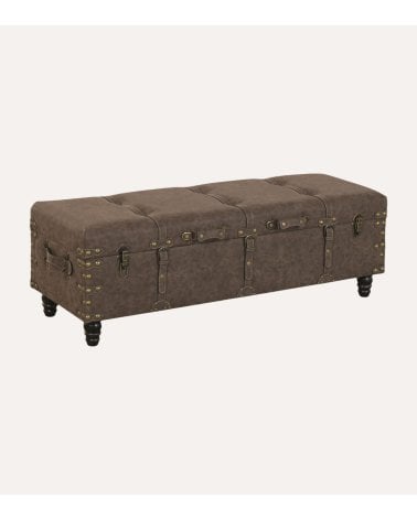 Pie de Cama descalzador Estilo Vintage  de PU y MDF