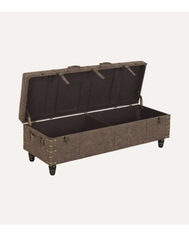 Pie de Cama descalzador Estilo Vintage  de PU y MDF