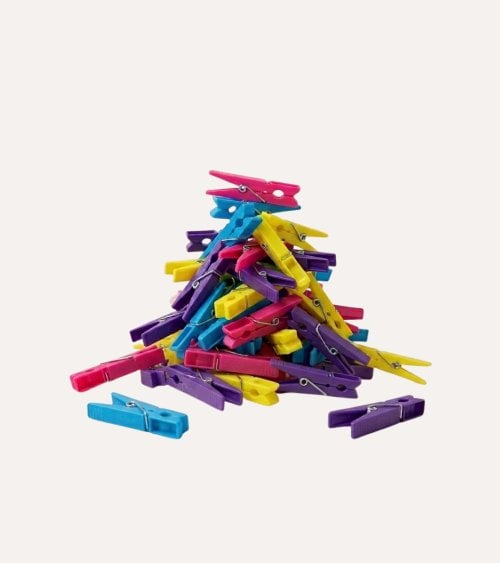 Set de 24 Pinzas Estandard con Muelle de Plástico y Metal