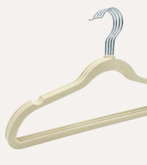 Set de 25 Perchas Aterciopeladas con Endidura para Tirantes