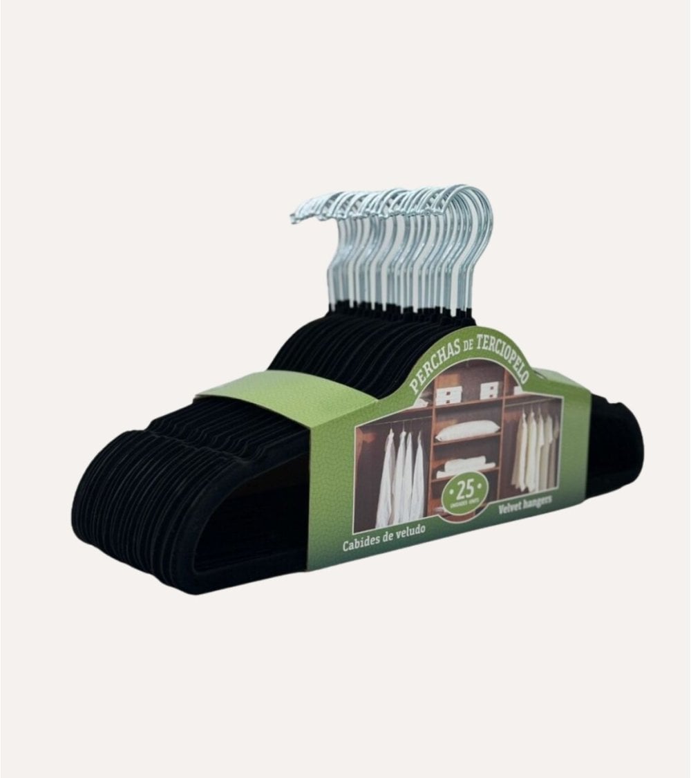Set de 25 Perchas Aterciopeladas con Endidura para Tirantes