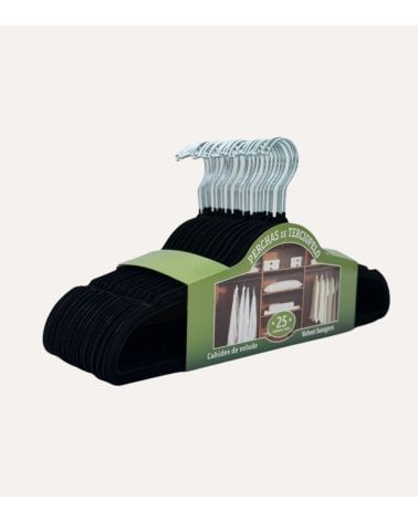 Set de 25 Perchas Aterciopeladas con Endidura para Tirantes