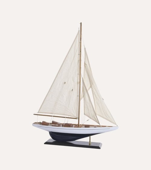 Figura de Barco Atlántico Decorativa de Madera