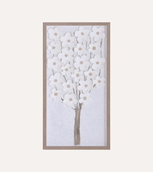 Cuadro Decorativo Árbol Floral de Papel Mache y PS