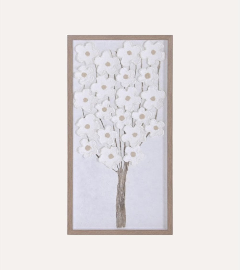 Cuadro Decorativo Árbol Floral de Papel Mache y PS