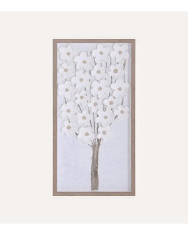 Cuadro Decorativo Árbol Floral de Papel Mache y PS