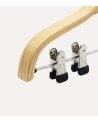 Set de 3 Perchas Natural con Pinzas Anchas para Falda de Madera