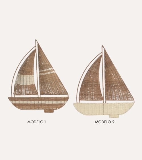 Decoración de Pared Barco Velero de Ratán